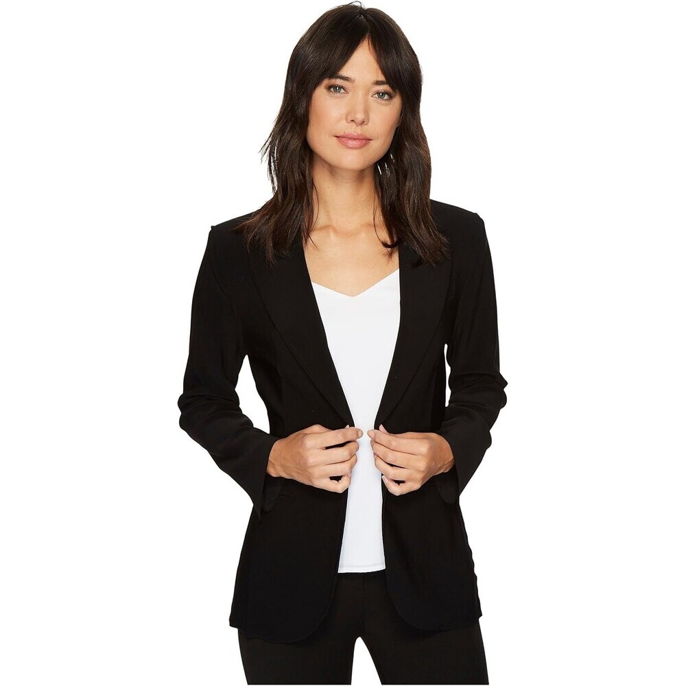Norma Kamali Blazer Womens XS/34 Black Notch Lapel Single-Breasted Jacket RED797